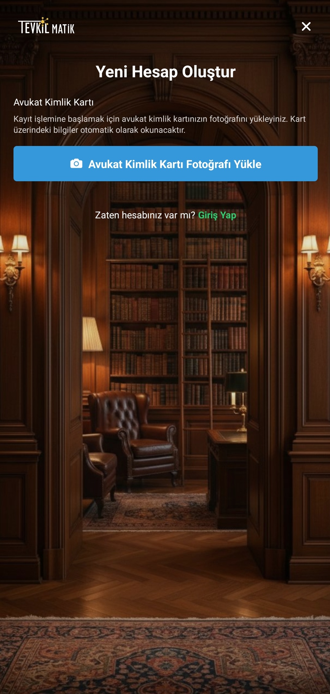 TevkilMatik Kayıt Ekranı